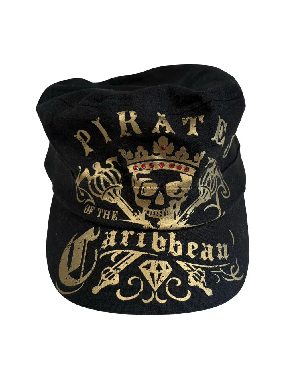 Disney Parks Pirates of the Caribbean Cadet Hat Cap Black Adjustable Strapback